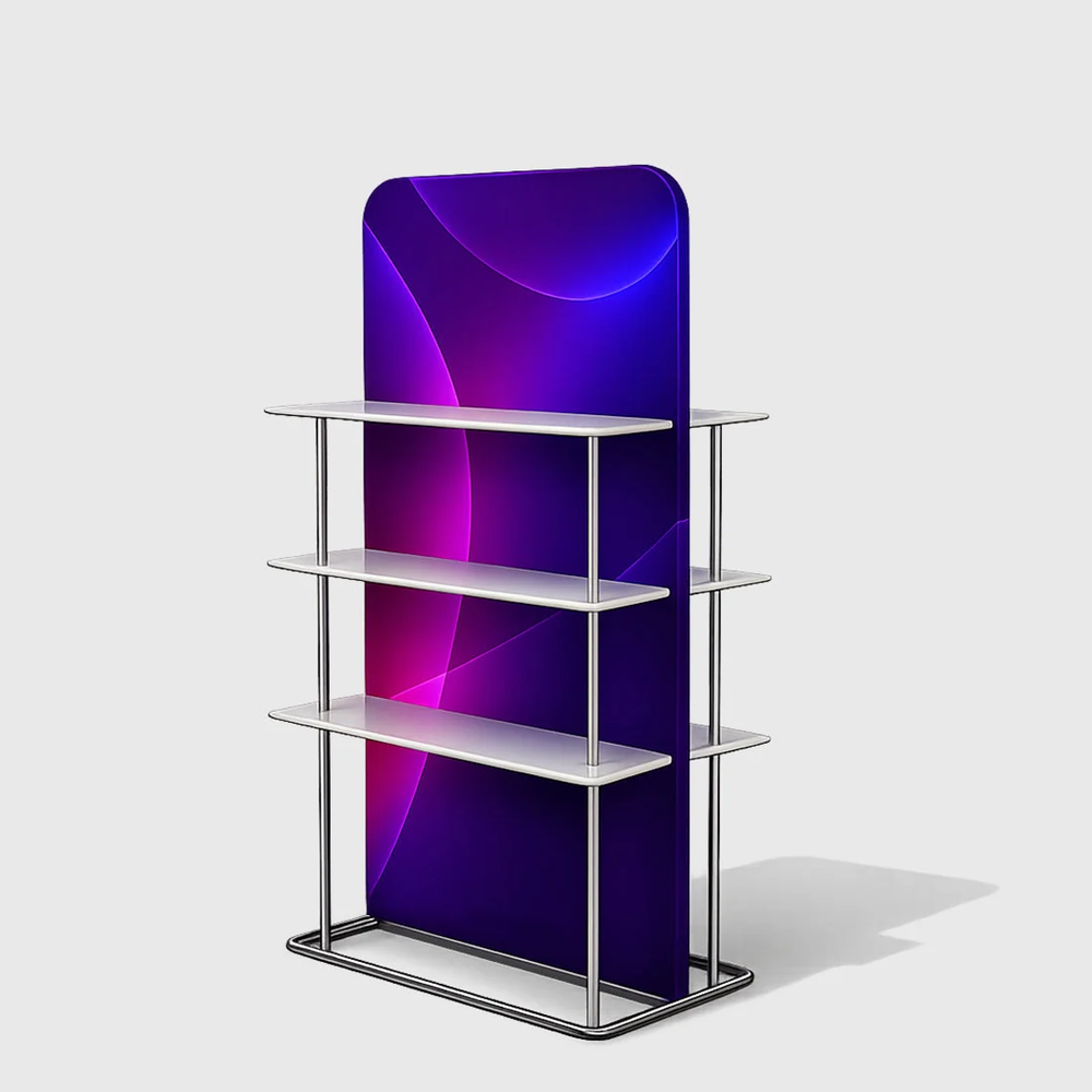 EZ Display Banner Stand with Shelves