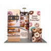 Magnetic Fabric Banner Stand & L-Shaped Shelving Display Exhibition Kit with Pop-Up Booth - front view