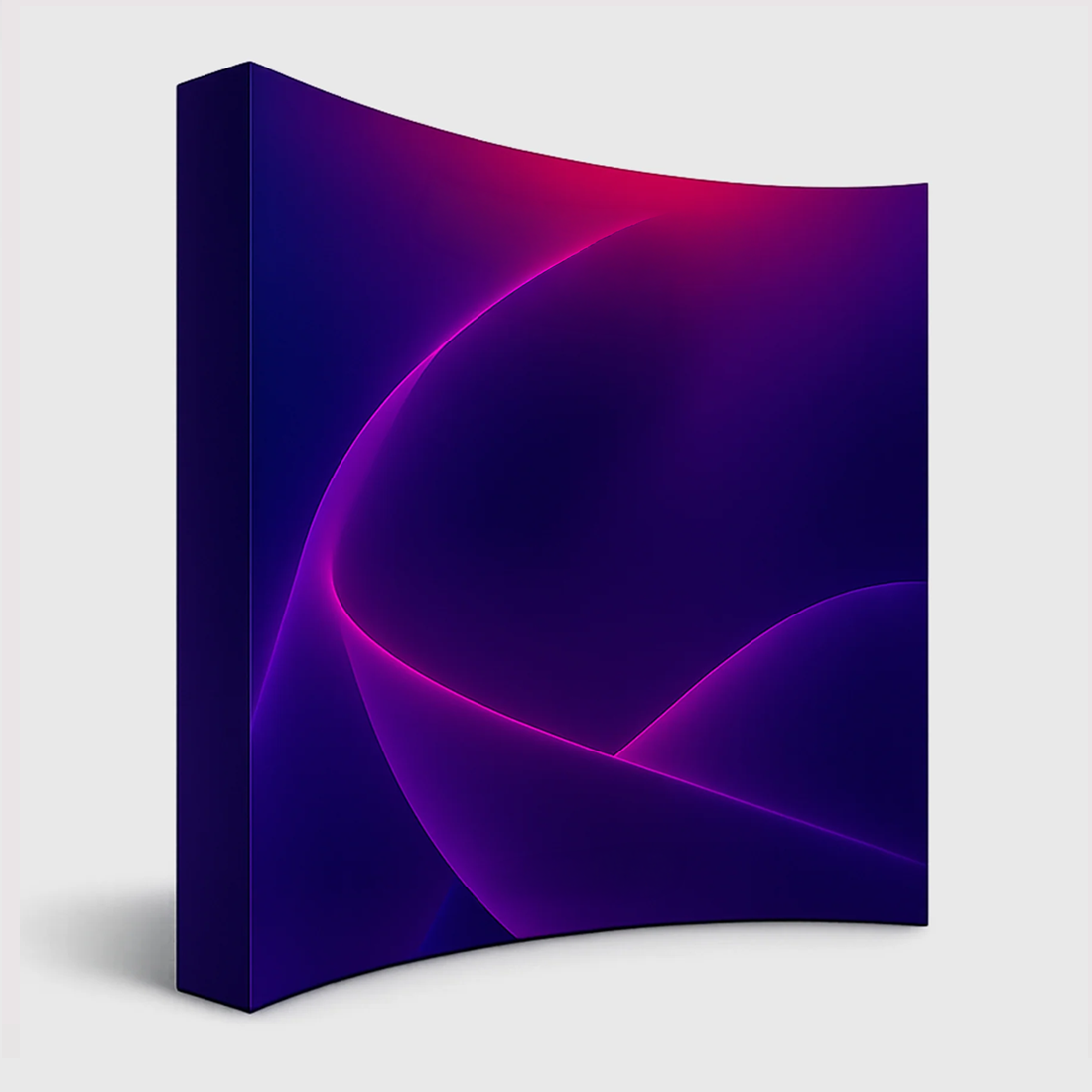 Fabric Pop Up Curved Velcro Media Wall