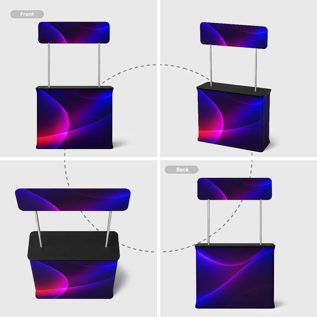 Convertible Fabric Podium Case with Header Display
