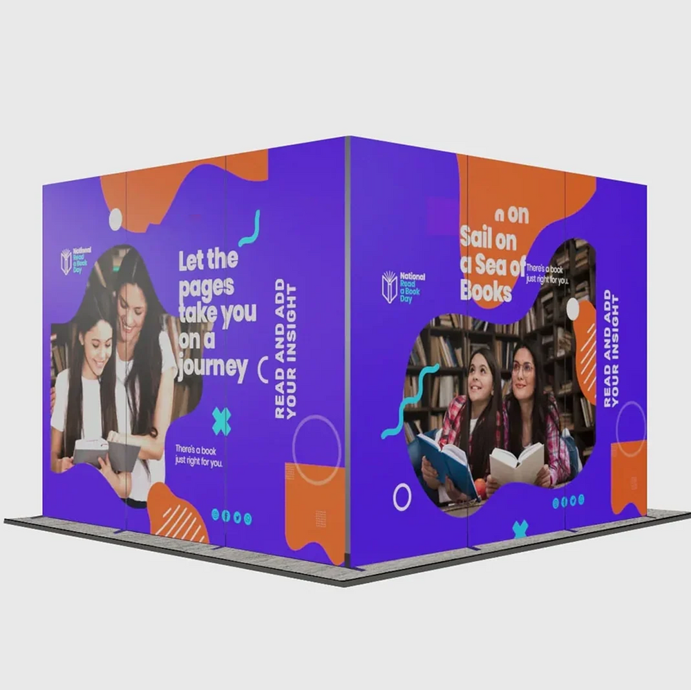 3m Folding SEG L-Shape Booth Kit with 3 Sidewall Panels