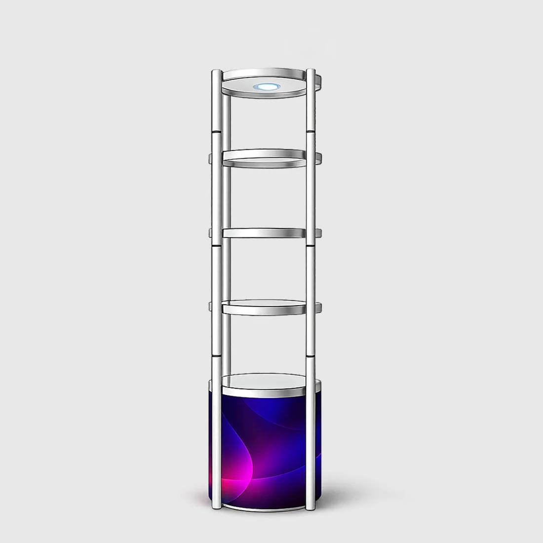 Exhibition Display Showcase with 5-Layer Shelves