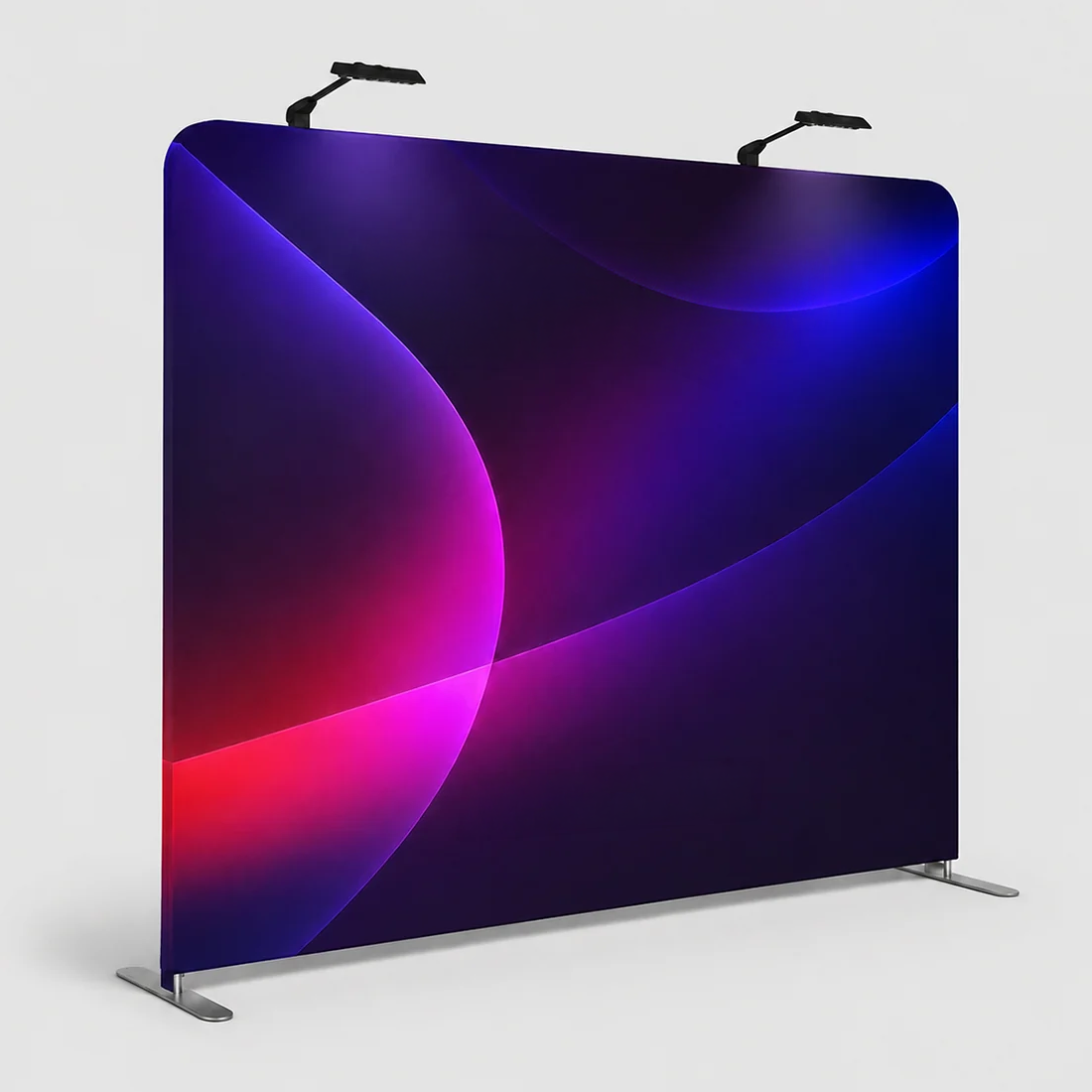 Premium Straight Fabric Wall with LED Spotlights
