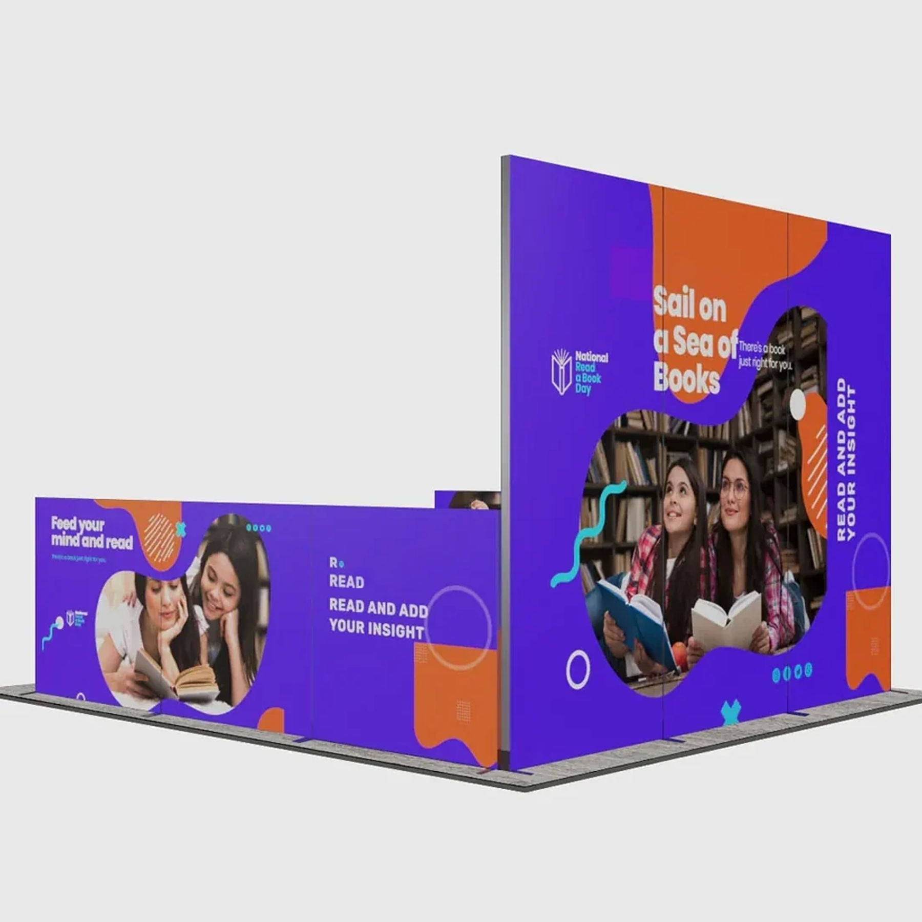 3m Folding SEG Booth Kit with U-Shape Wall & 6 Sidewalls