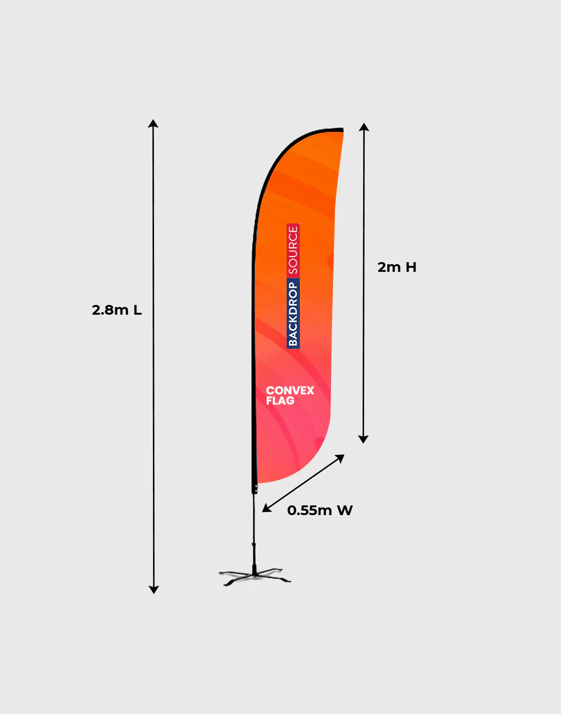 Bandera de plumas convexa