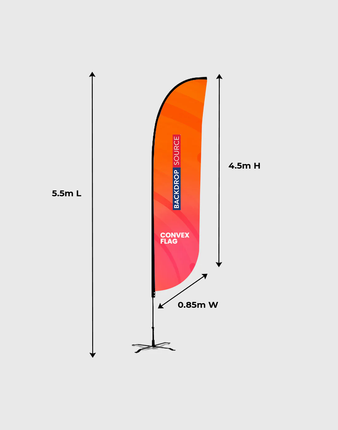 Bandera de plumas convexa
