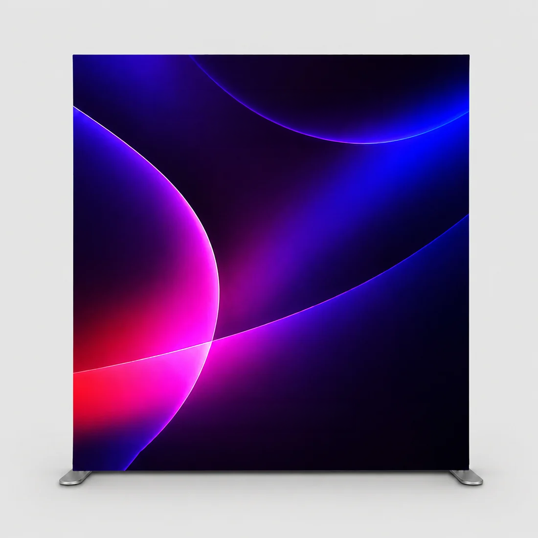 Portable Straight Fabric Media Wall – Square Corners