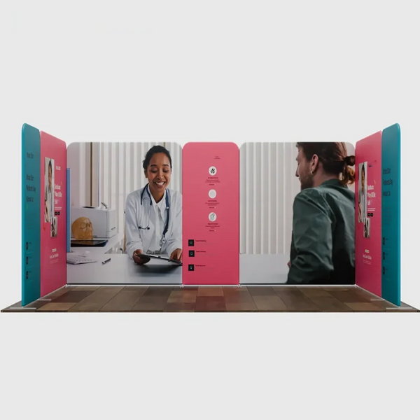 5x3m Magnetic Fabric Booth Wall with 7 Panels