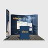 3x3m Curved Wall Booth Kit with Banner Stand & Counter