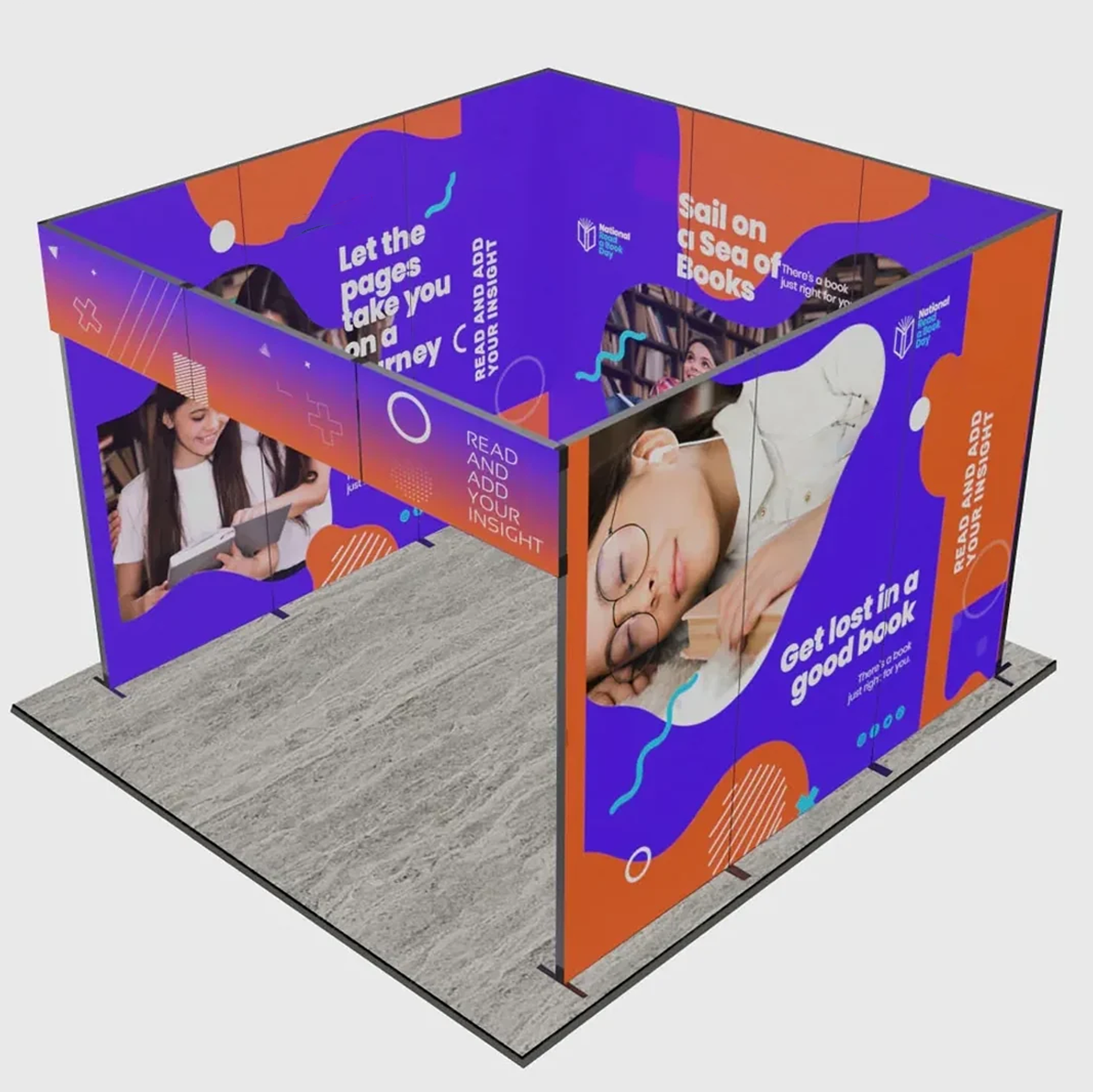3m Folding SEG Straight Backwall Display