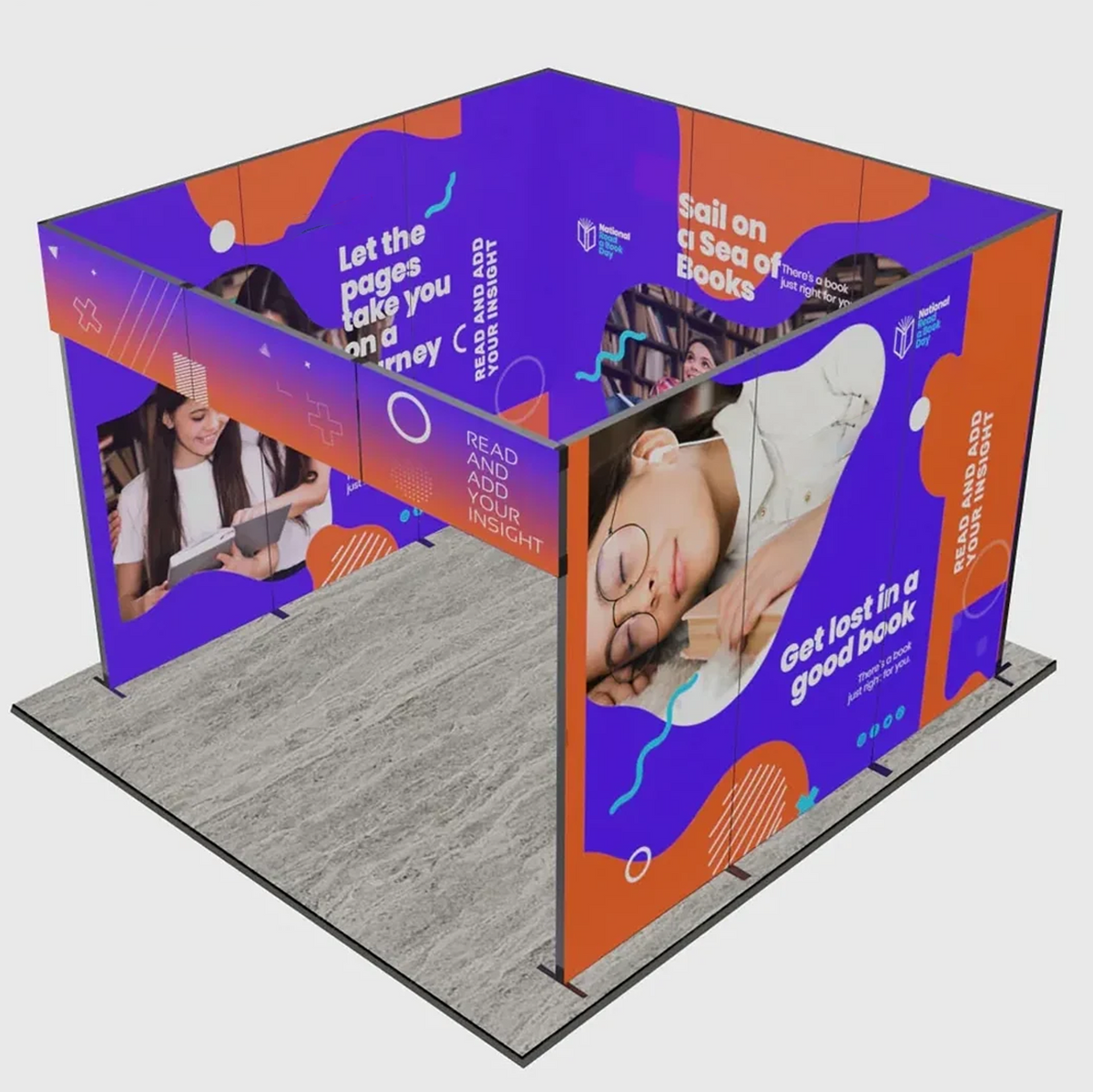 3m Folding SEG Straight Backwall Display