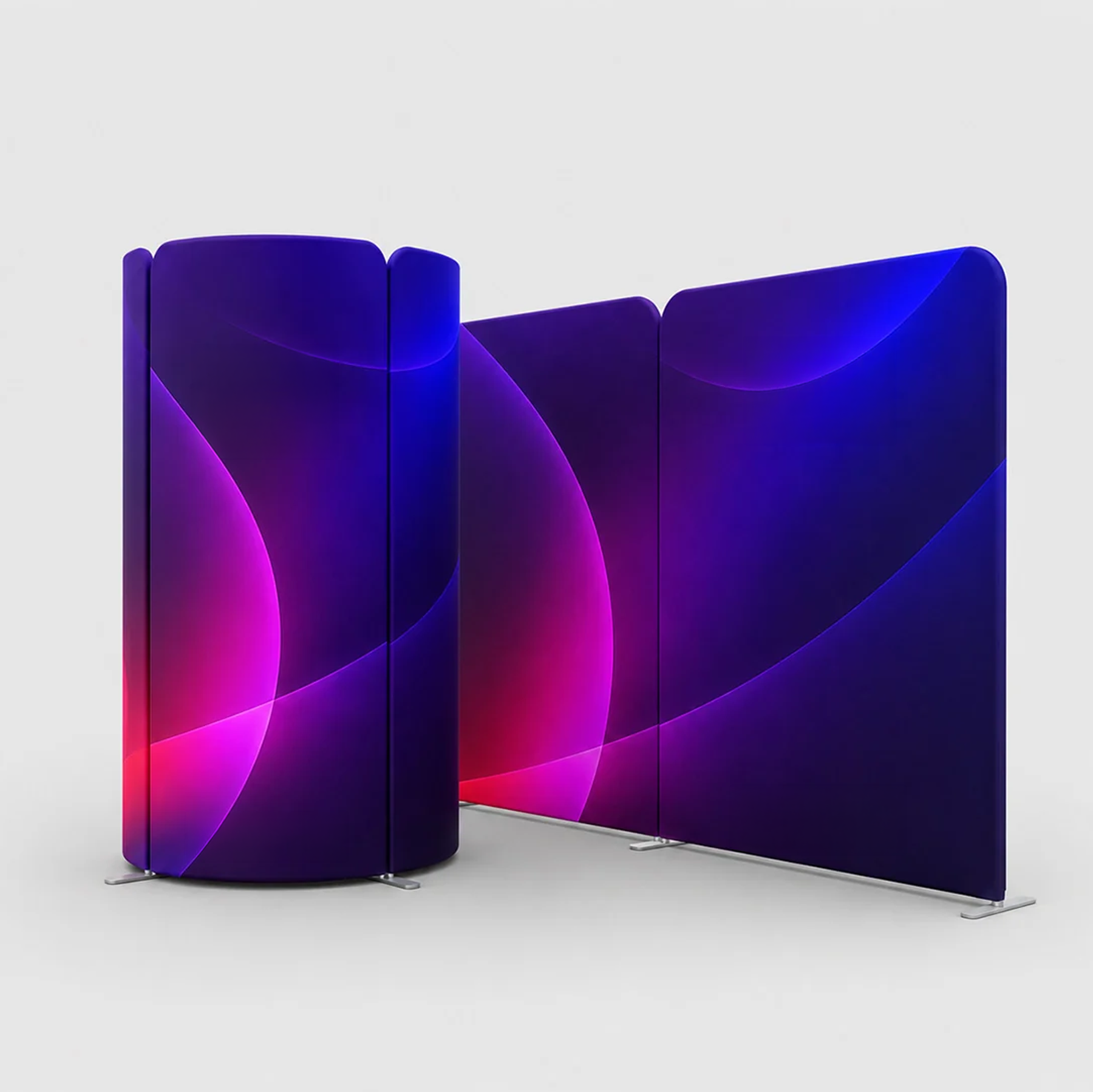 4x3m Magnetic Fabric Booth Wall with Curved Panel Options