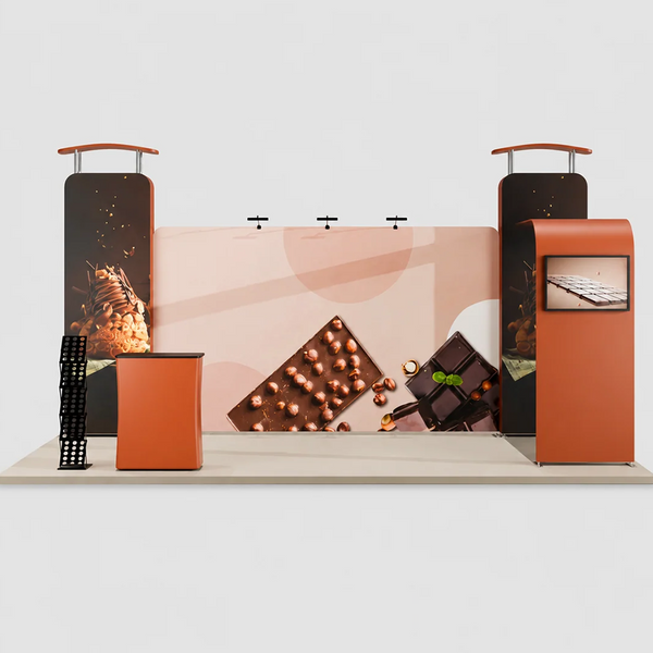 6x3m Straight Backdrop with 3D Wall & Arch Exhibition Kit