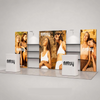 3x6m Triple Backlit SEG Booth Kit with Shelving & LED Counters