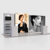 3x6m Backlit SEG Booth Kit with TV Shelving & 2 LED Counters
