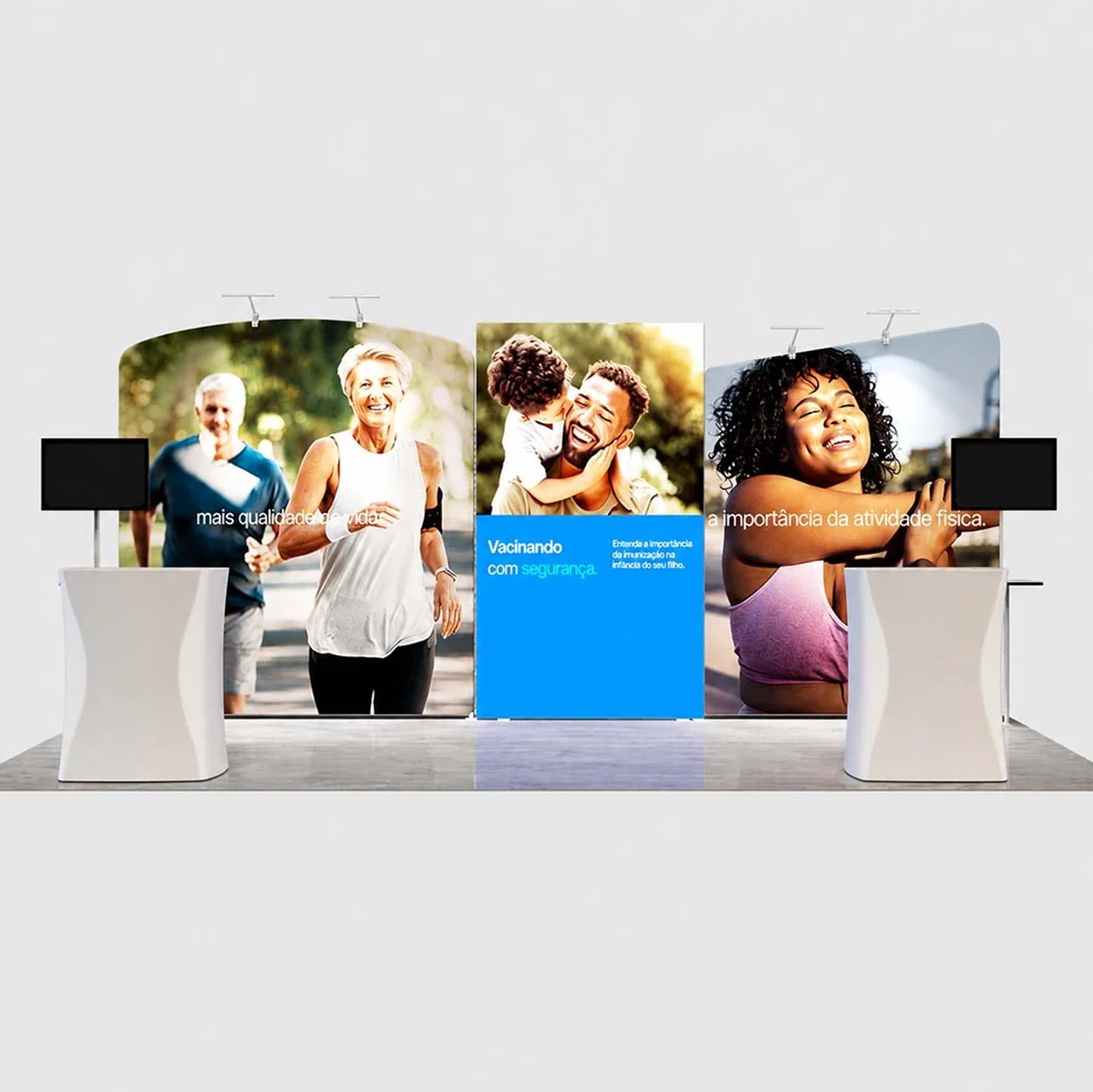 3x6m Curved C-Arch Booth Kit with 2 LED Counters