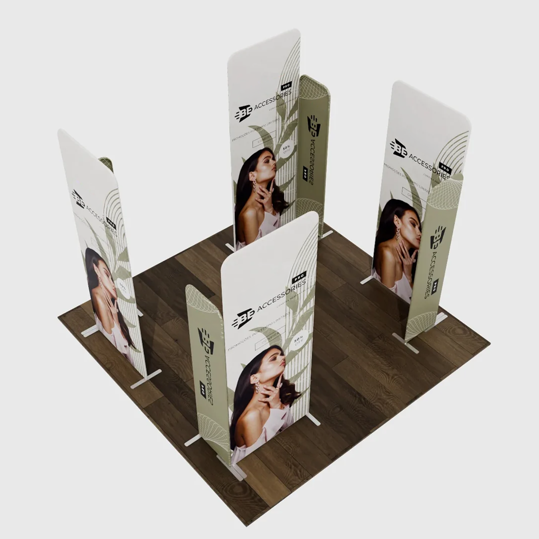 4x3m Magnetic Fabric Booth Wall with 8 Panels