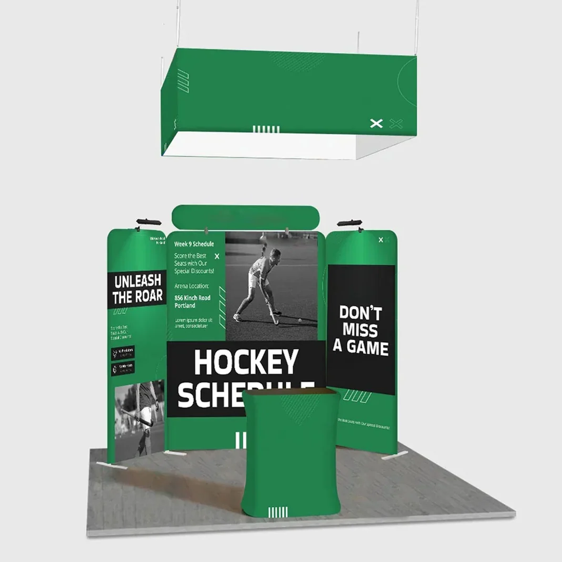 3x3m Magnetic Booth Kit with Hanging Banner & Counter