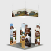 3x3m Magnetic Wall Booth Kit with 4-Sided Hanging Banner