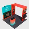 3x3m Booth Kit with Sloped & Square Arches, TV Mount & Counter