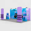3x6m Booth Kit with Tension Walls, Shelving & 2 Counters