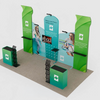 3x6m Booth Kit with Inclined Walls, 3D Shelf Stands & 2 Counters