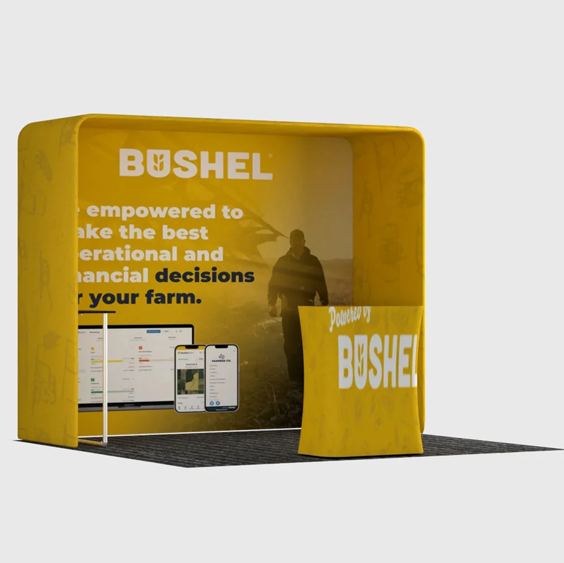 3x3m Square Arch Booth Kit with Shelving & Counter
