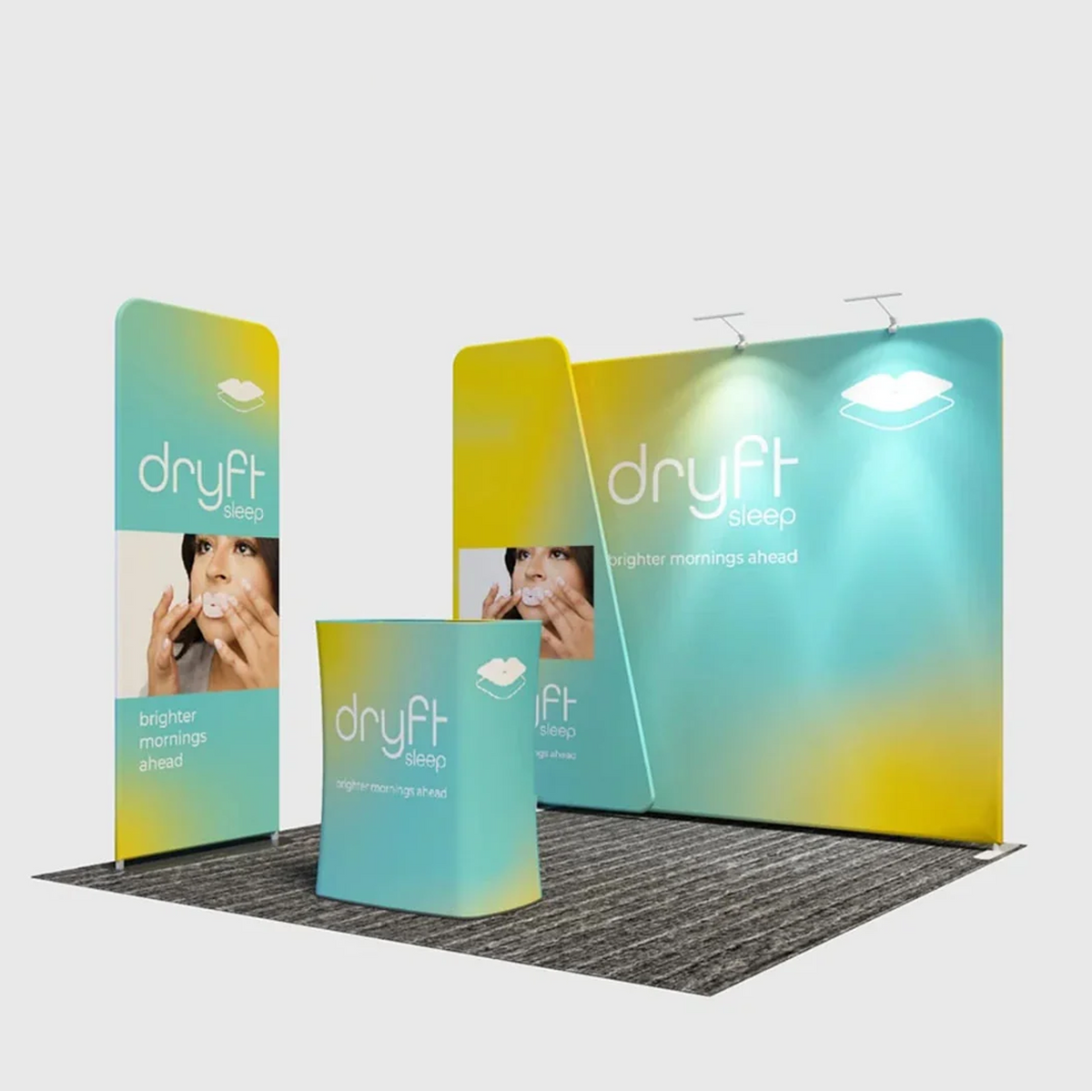 3x3m Booth Kit with Straight Wall, Overlap Stand & Banner