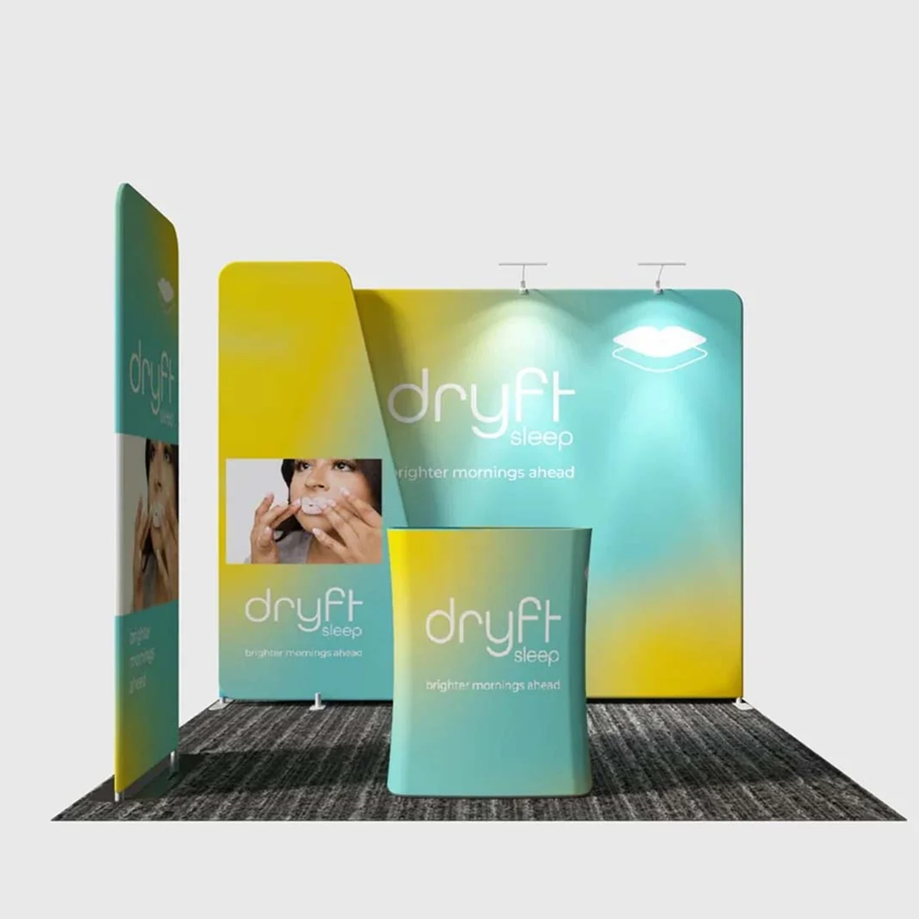 3x3m Booth Kit with Straight Wall, Overlap Stand & Banner