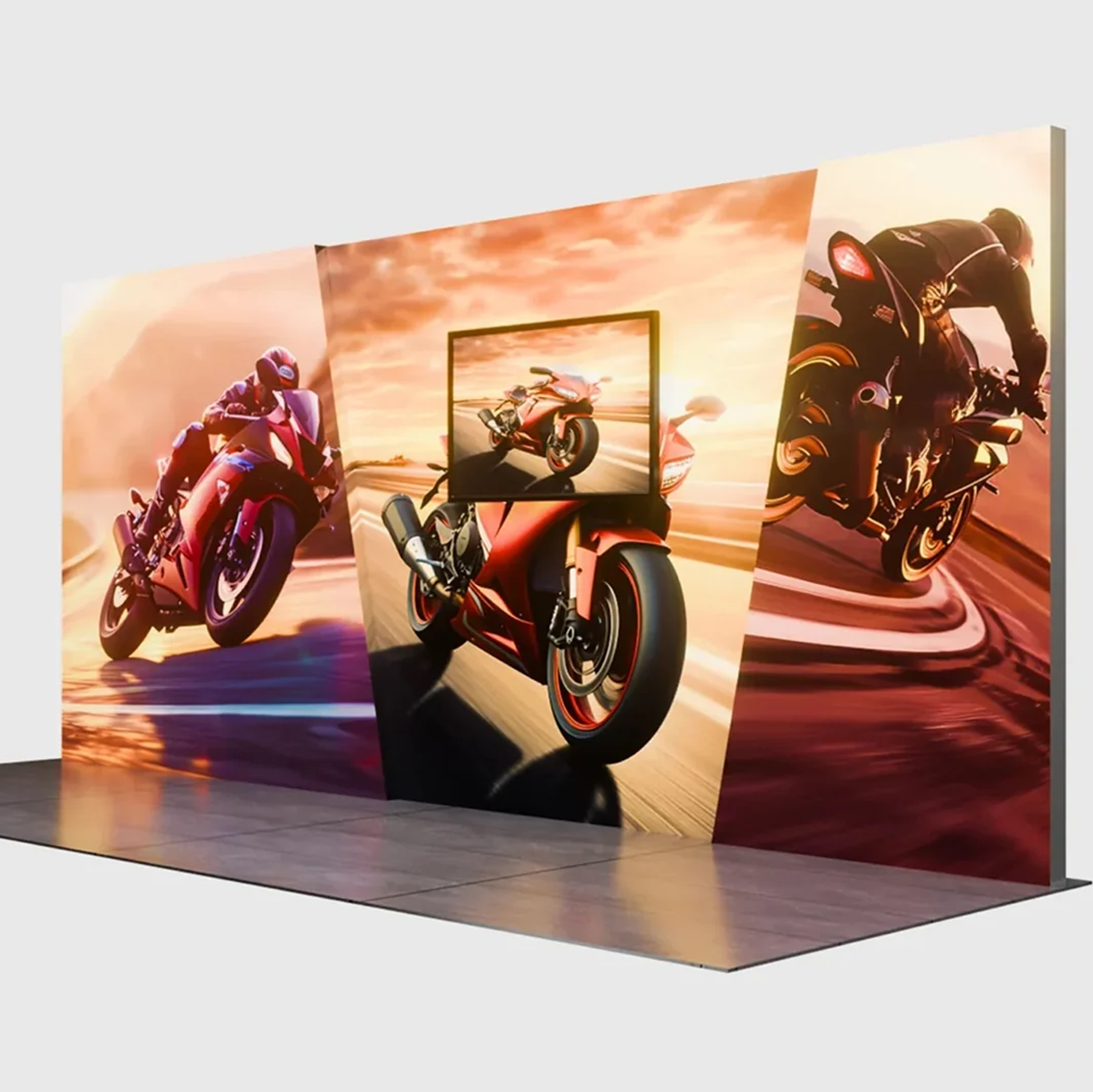6x3m Backlit SEG Lightbox Booth Kit with 6m Wall & TV Mount