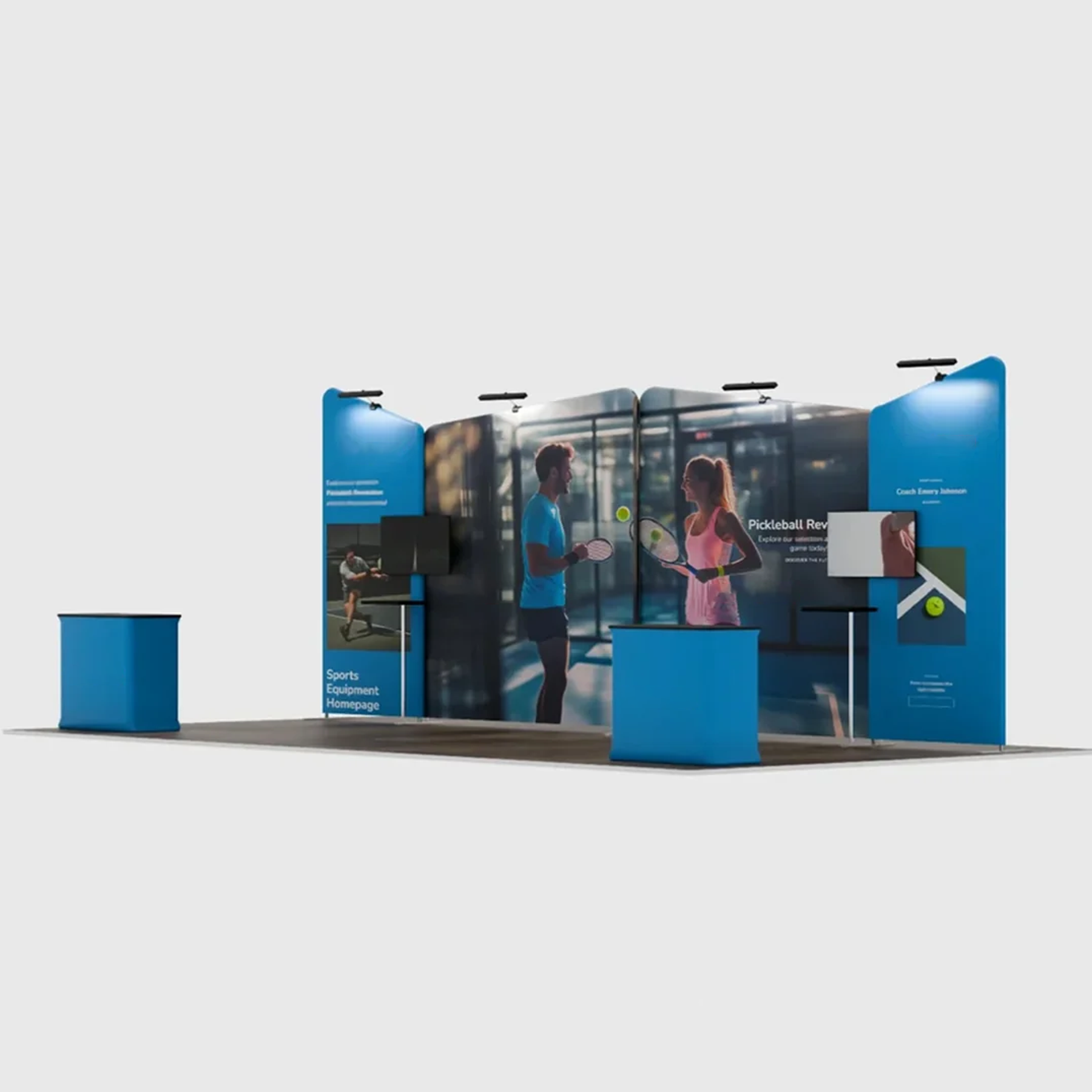 6x3m Booth Kit with Four Inclined Walls & 2 Counters
