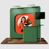 3x3m Inclined Wall Booth Kit with Counter & TV Mount
