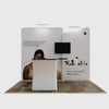 3x3m Booth Kit with Wide Straight Wall & Inclined Side Panel