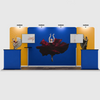 3x3m Straight Wall Booth Kit with Counter & TV Mount