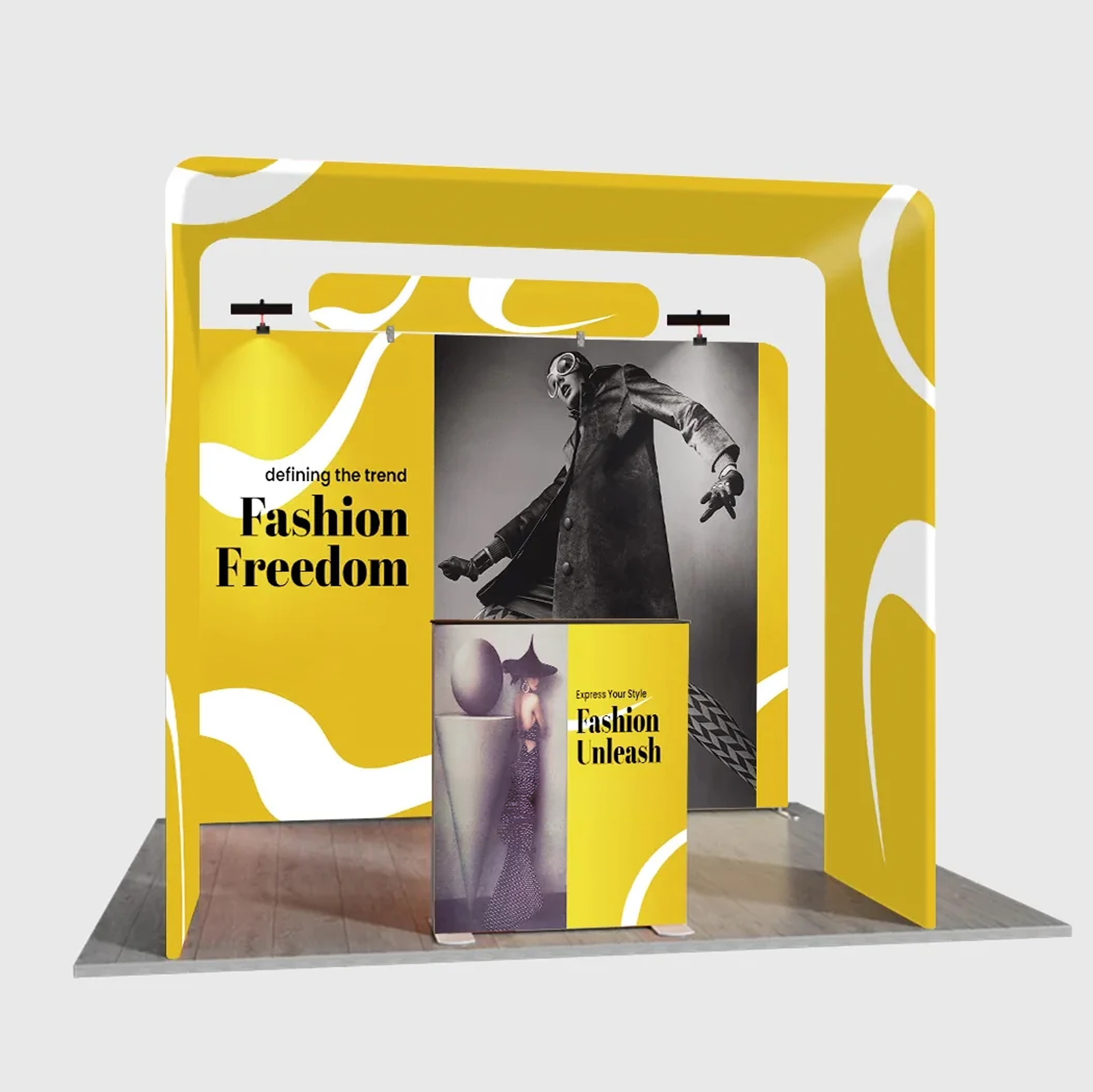 3x3m Square Arch Booth Kit with Backlit Lightbox Counter