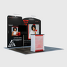 3x3m Booth Kit with Straight & Sloped Walls, Counter & TV Mount