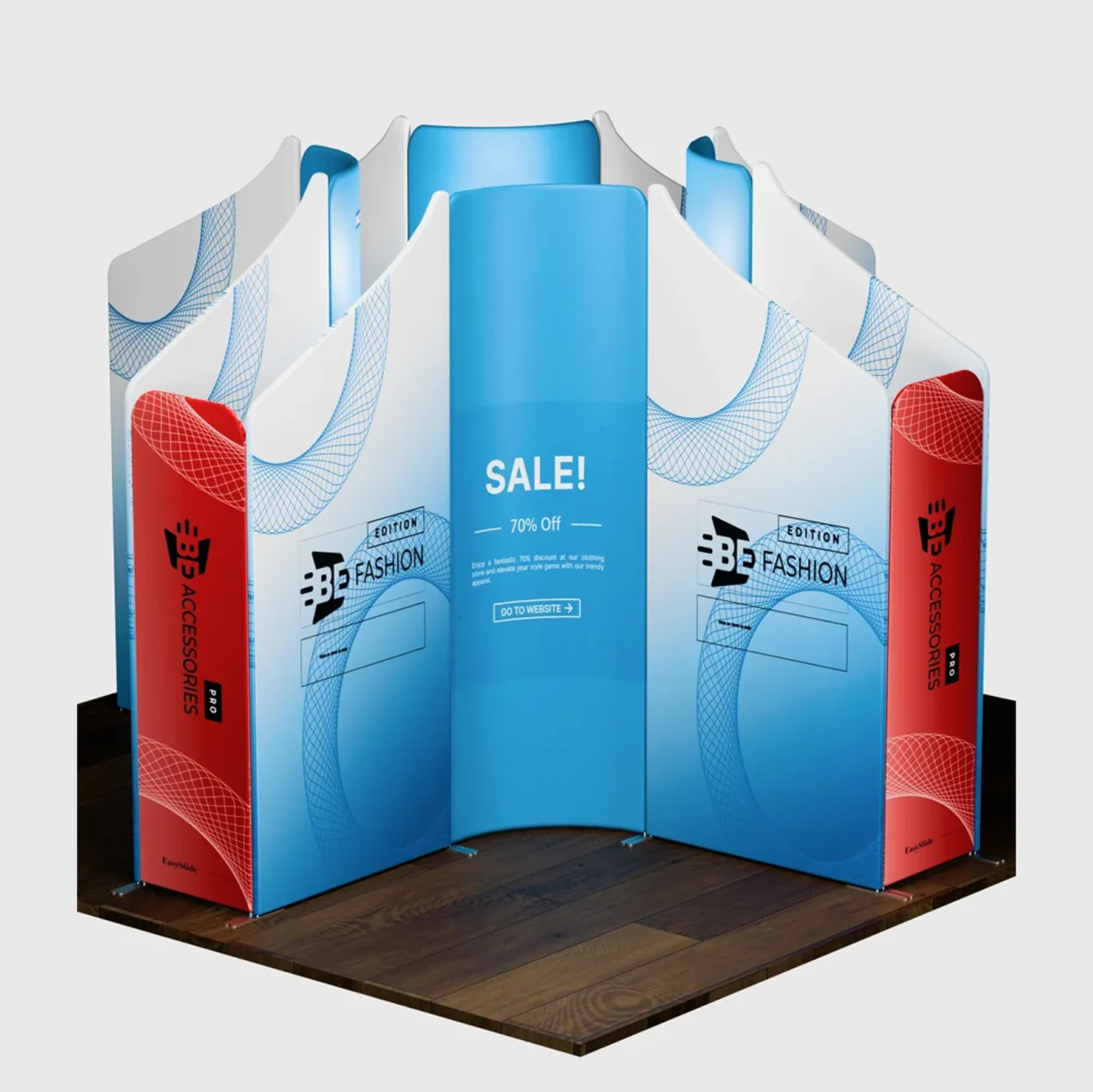 4x4m Magnetic Fabric Booth Wall with 16 Panels