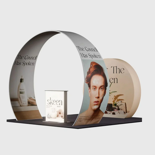 3x3m Tapered Arch Booth Kit with 3D Moon Backdrop & Lightbox