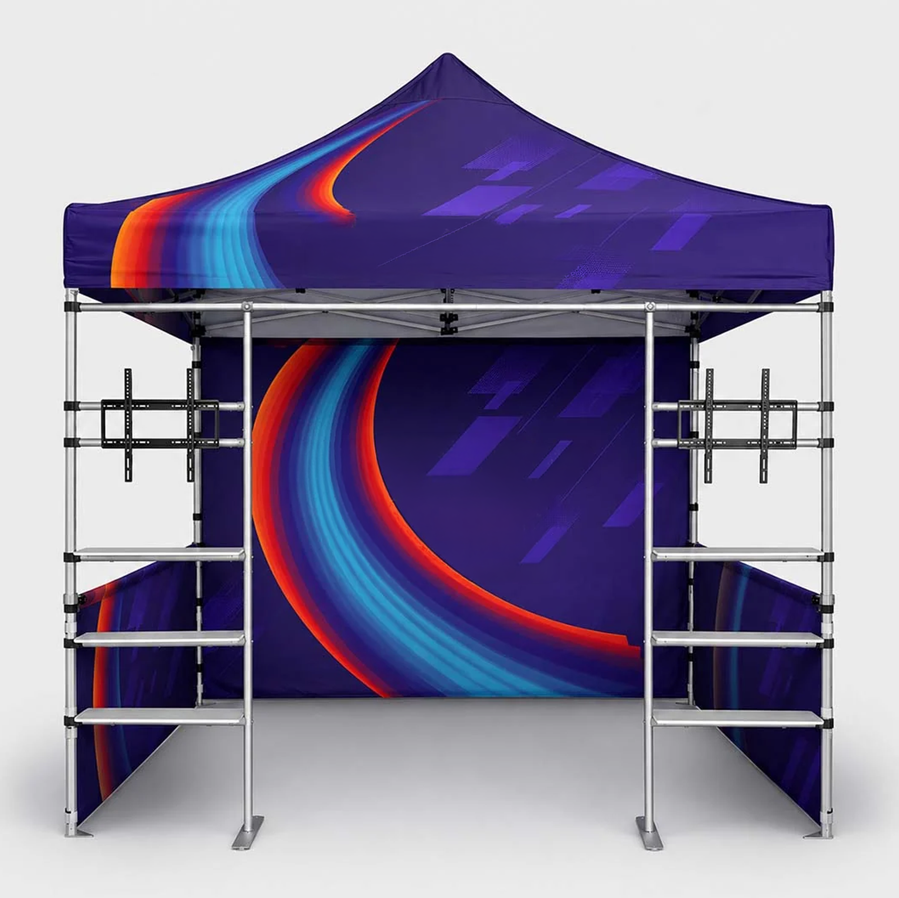 3m x 3m Fabric Canopy Kit with Shelving & TV Mounts