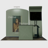3x3m Booth Kit with S-Curve Wall & Sloped Arch, Counter & TV