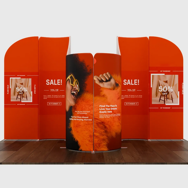 3x3m Magnetic Fabric Booth Wall with 8 Panels