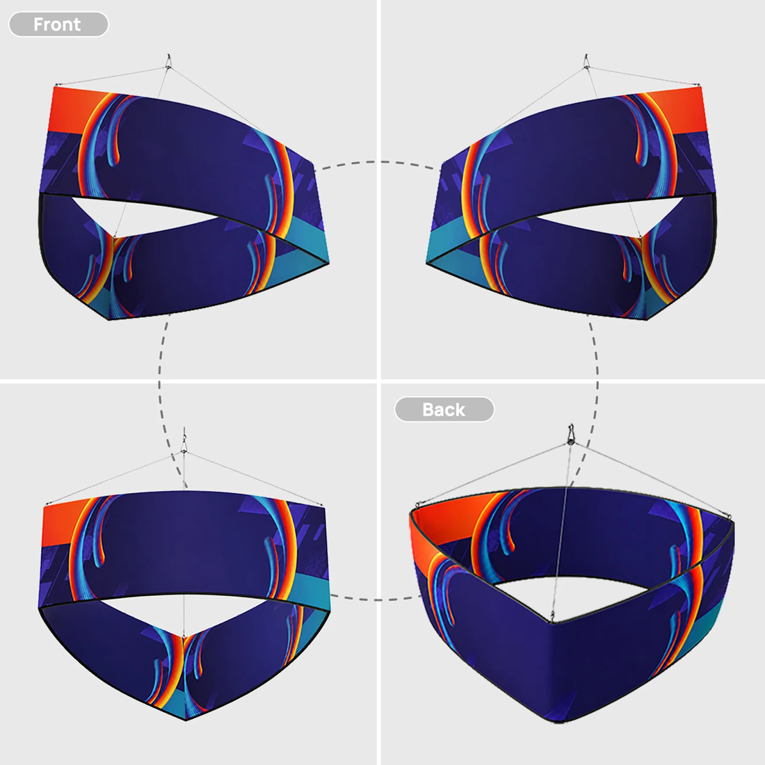 Curved Triangle Hanging Banner