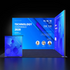 Backlit SEG L-Shape Booth Kit with Corner Sidewall & Counter