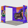 3m Folding SEG Booth Kit with 4-Panel Backwall & L-Arch