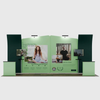 6x3m Booth Kit with Inclined & Curved Walls, 2 Counters & TVs