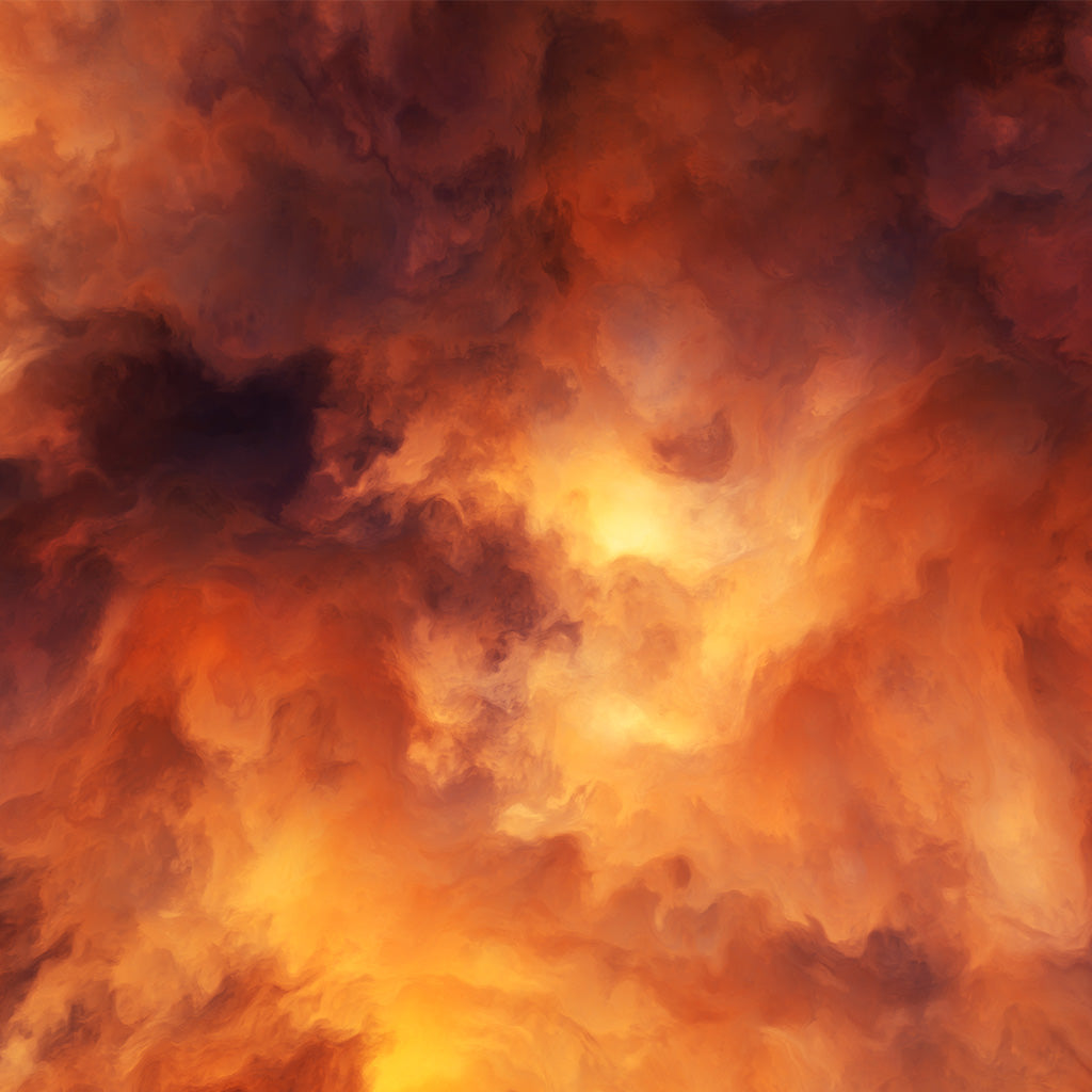 Roiling Red and Yellow Clouds of Intense Energy and Searing Heat Backdrop