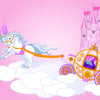 Fairy Tale Cartoon Carriage with Unicorns Backdrop