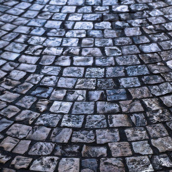 Cobblestone Street Dark Night Background Texture Backdrop