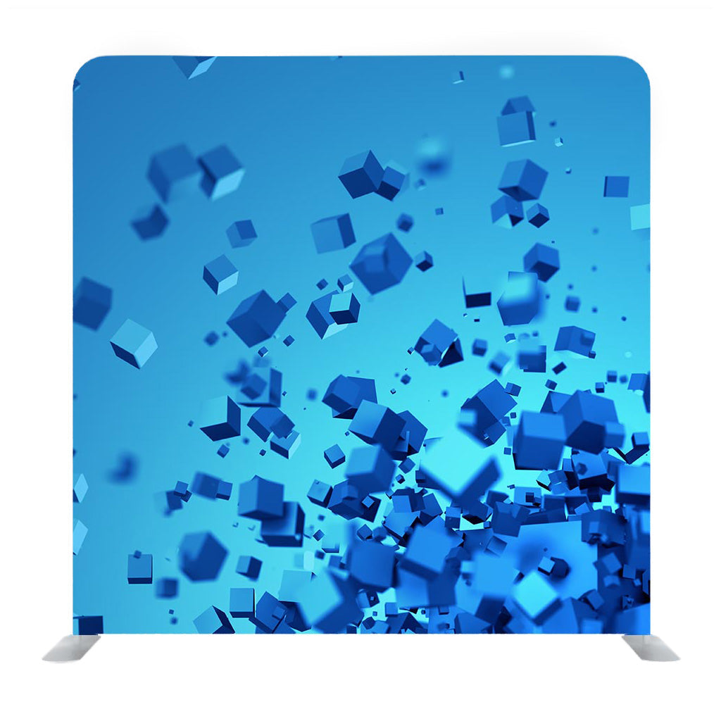 3D Blue Cubes Media Wall