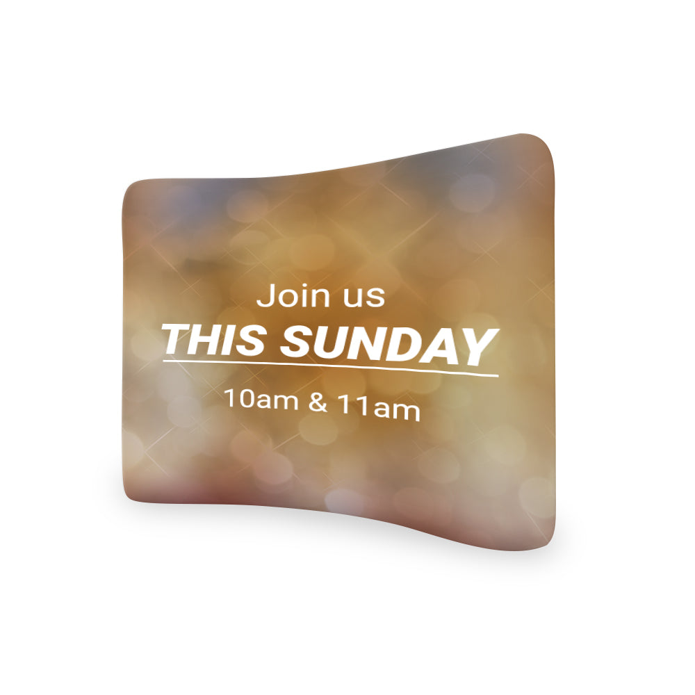 Church Welcome Join This Sunday 10 AM & 11 Am Curved Tension Fabric Media Wall Backdrop